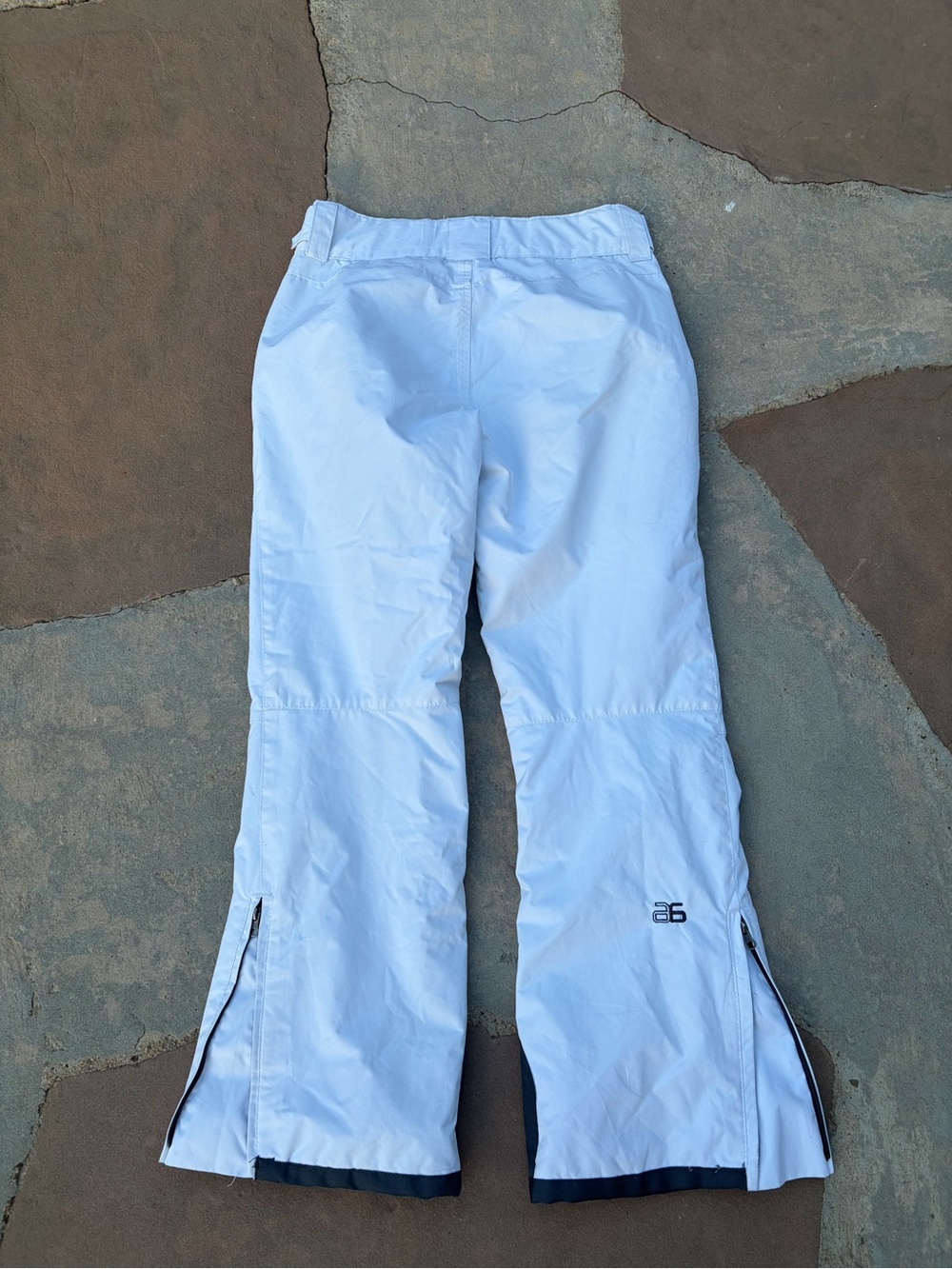 White Womens Snow/Ski Pants with Side Zippers